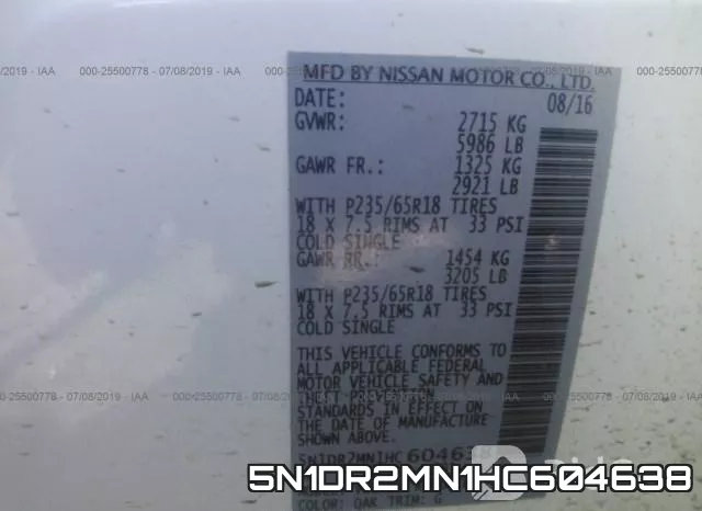 5N1DR2MN1HC604638 фото 10