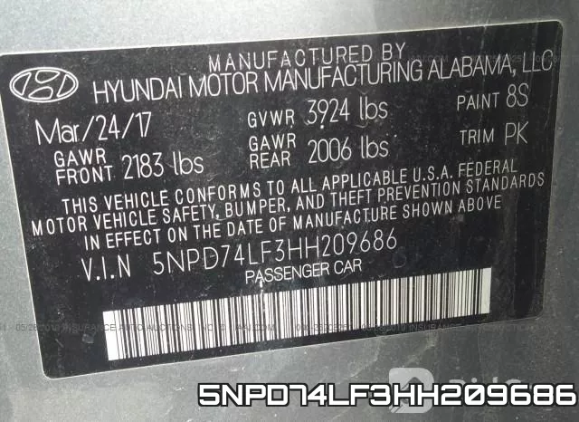 5NPD74LF3HH209686 фото 10