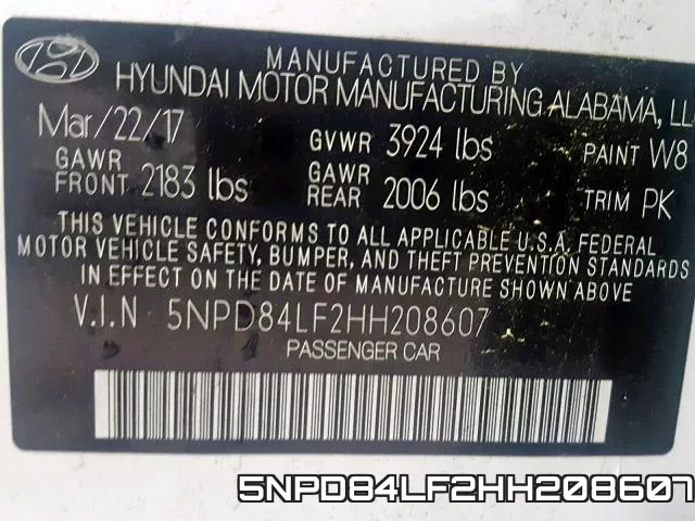 5NPD84LF2HH208607 фото 2