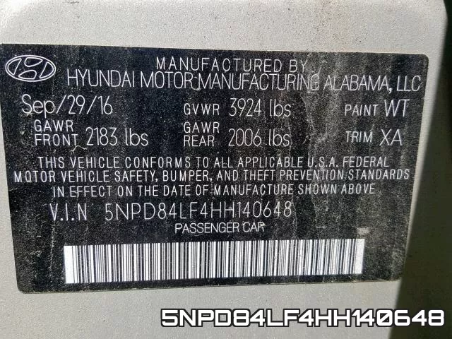 5NPD84LF4HH140648 фото 2