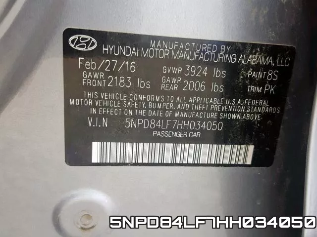 5NPD84LF7HH034050 фото 2