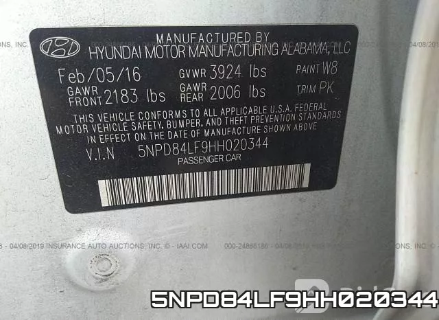 5NPD84LF9HH020344 фото 10