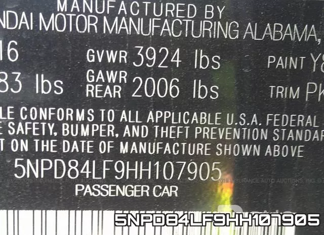 5NPD84LF9HH107905 фото 10