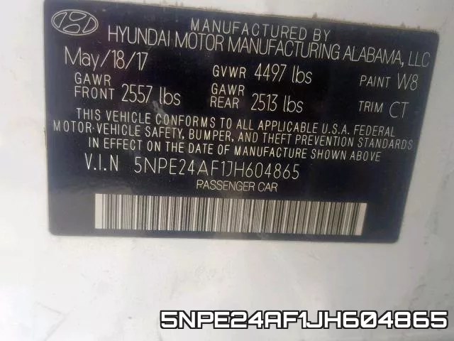 5NPE24AF1JH604865 фото 2