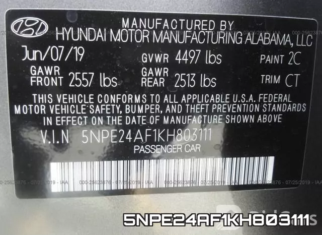 5NPE24AF1KH803111 фото 9