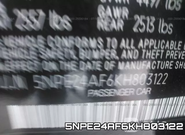 5NPE24AF6KH803122 фото 10