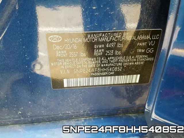 5NPE24AF8HH540852 фото 2