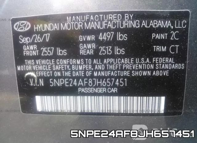 5NPE24AF8JH657451 фото 10