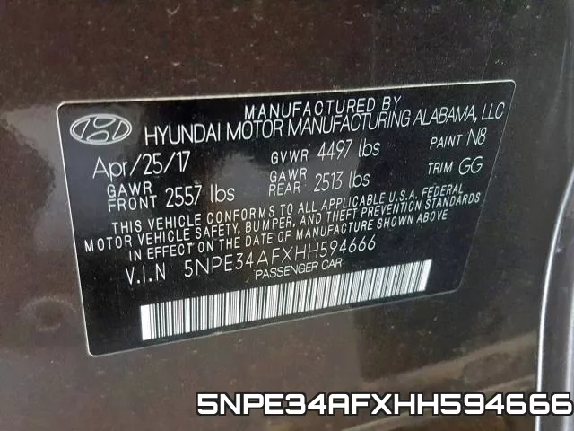 5NPE34AFXHH594666 фото 2