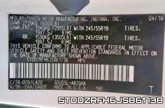 5TDDZRFH6JS861738 фото 2