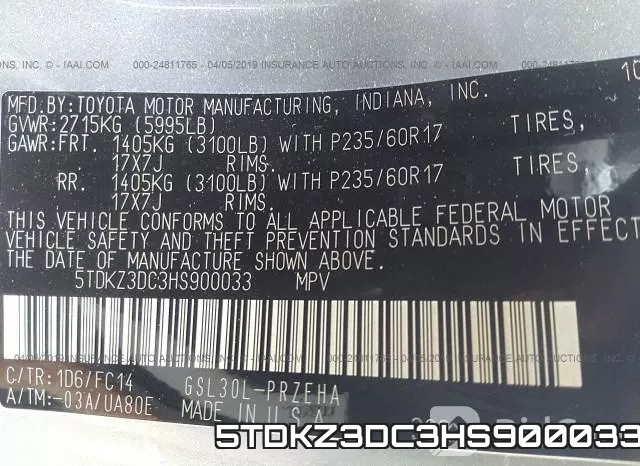 5TDKZ3DC3HS900033 фото 10