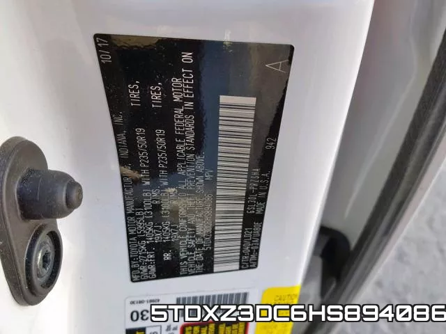 5TDXZ3DC6HS894086 фото 2