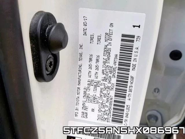 5TFCZ5AN5HX086967 фото 2