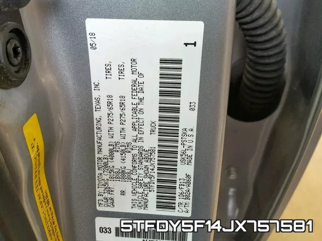 5TFDY5F14JX757581 фото 2