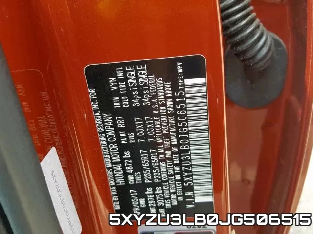 5XYZU3LB0JG506515 фото 2