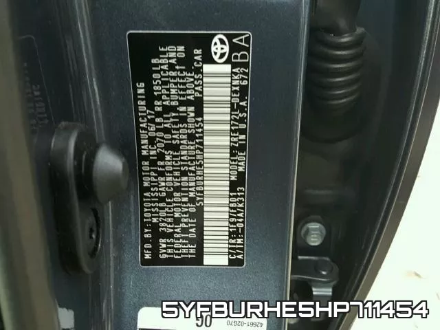 5YFBURHE5HP711454 фото 2