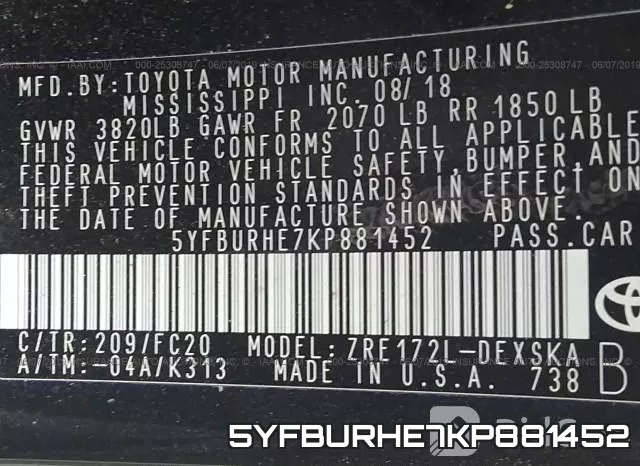 5YFBURHE7KP881452 фото 10