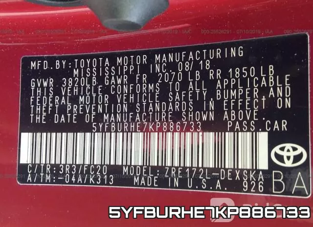 5YFBURHE7KP886733 фото 10