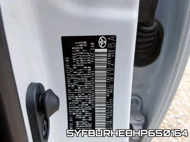 5YFBURHE8HP650164 фото 2