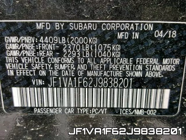 JF1VA1F62J9838201 фото 2