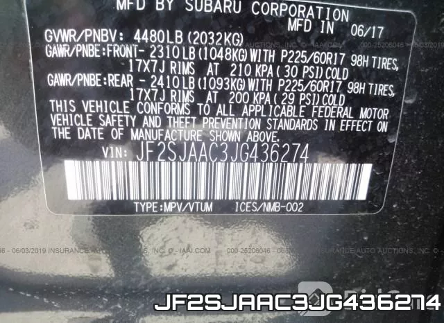 JF2SJAAC3JG436274 фото 10