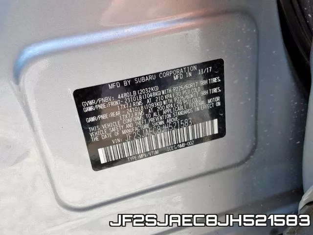 JF2SJAEC8JH521583 фото 2