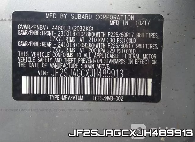 JF2SJAGCXJH489913 фото 10