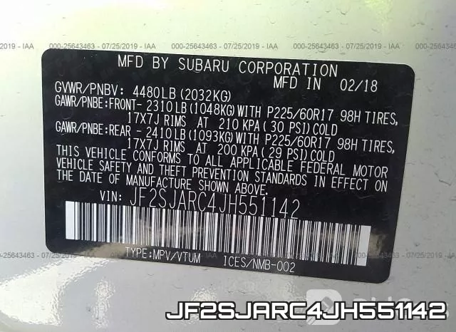 JF2SJARC4JH551142 фото 10