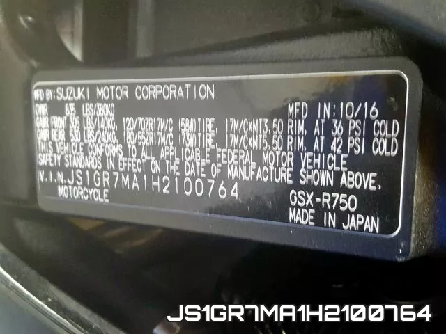 JS1GR7MA1H2100764 фото 2