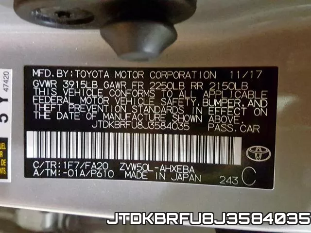 JTDKBRFU8J3584035 фото 2