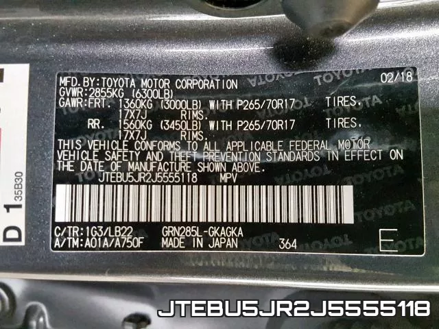 JTEBU5JR2J5555118 фото 2