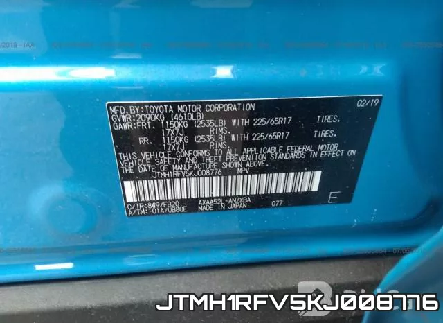 JTMH1RFV5KJ008776 фото 10