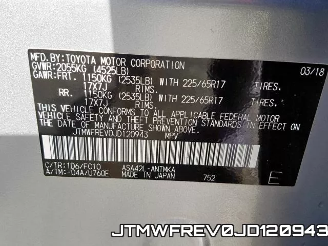 JTMWFREV0JD120943 фото 2
