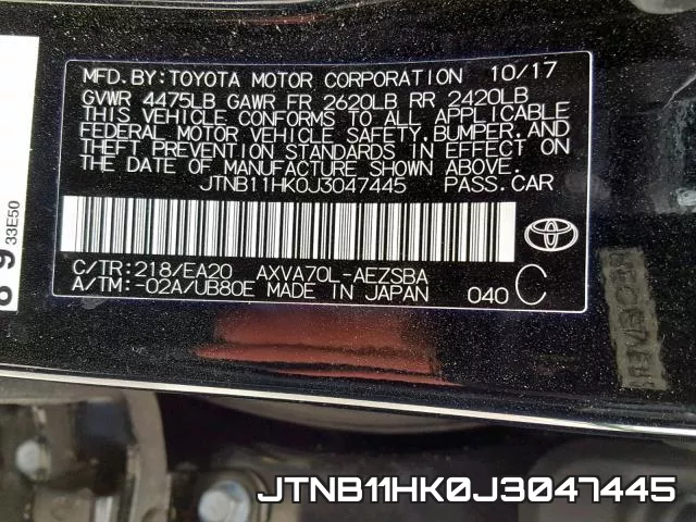 JTNB11HK0J3047445 фото 2