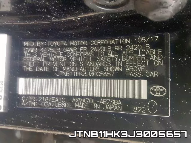 JTNB11HK3J3005657 фото 2