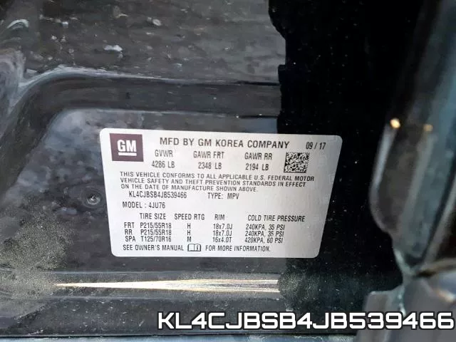KL4CJBSB4JB539466 фото 2