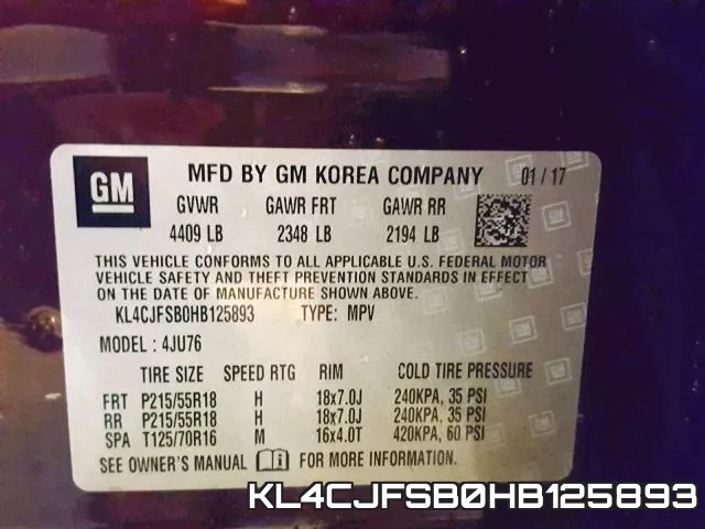 KL4CJFSB0HB125893 фото 2
