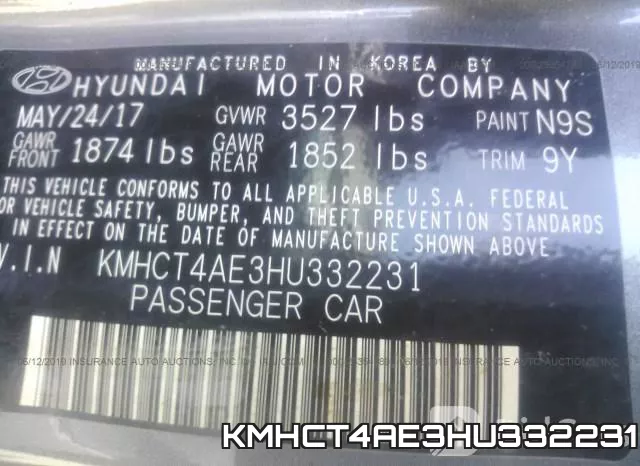 KMHCT4AE3HU332231 фото 10