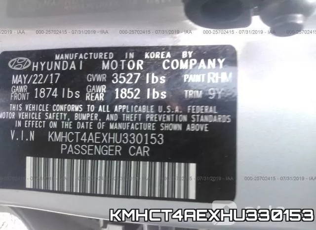 KMHCT4AEXHU330153 фото 10