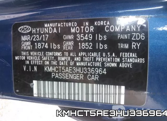 KMHCT5AE3HU336964 фото 10