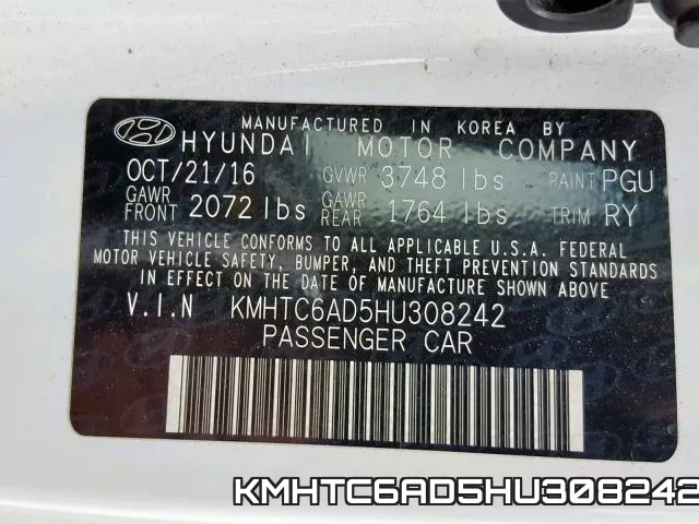 KMHTC6AD5HU308242 фото 2