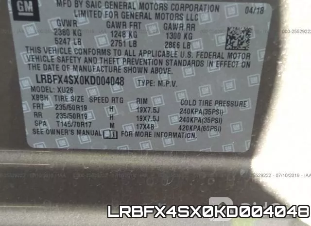 LRBFX4SX0KD004048 фото 9
