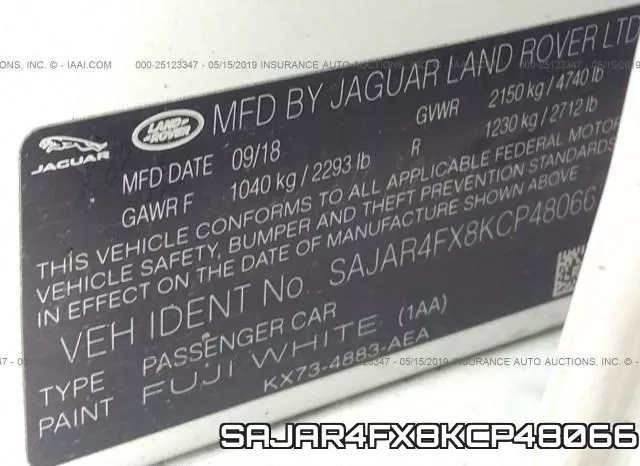 SAJAR4FX8KCP48066 фото 10