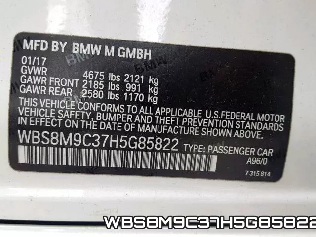 WBS8M9C37H5G85822 фото 2