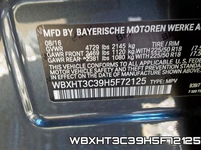 WBXHT3C39H5F72125 фото 2