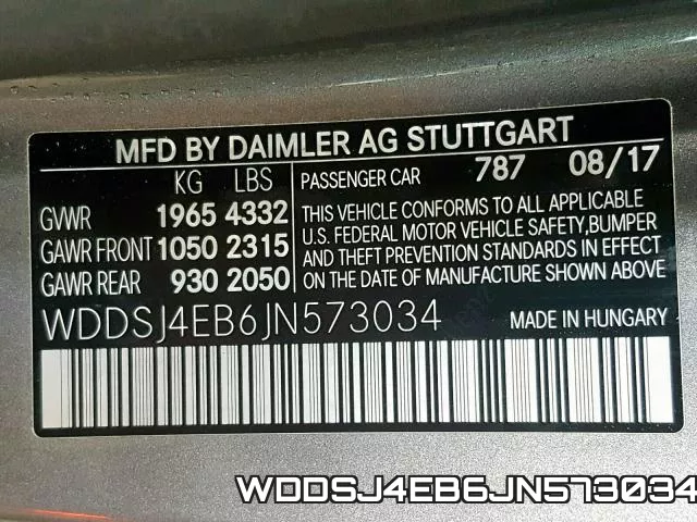 WDDSJ4EB6JN573034 фото 2