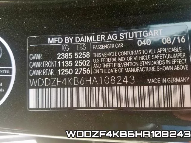 WDDZF4KB6HA108243 фото 2