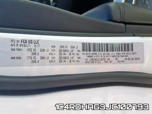 1C4RDHAG3JC100793 фото 2