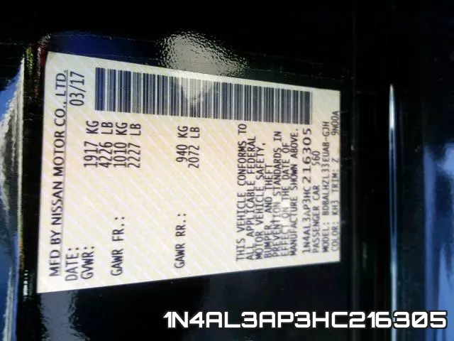 1N4AL3AP3HC216305 фото 2