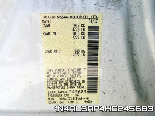 1N4AL3AP4HC245683 фото 2